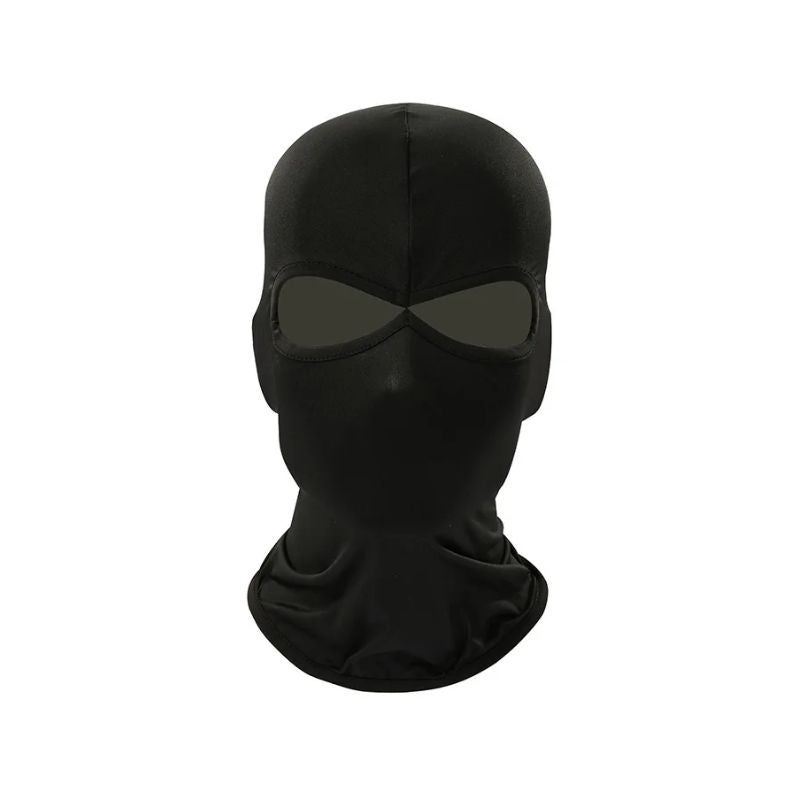 Cagoule moto noire en polyester respirant pour motard
