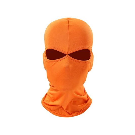 Cagoule moto orange haute visibilité en polyester respirant
