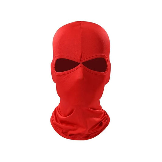 Cagoule moto rouge en polyester respirant pour motard sportif