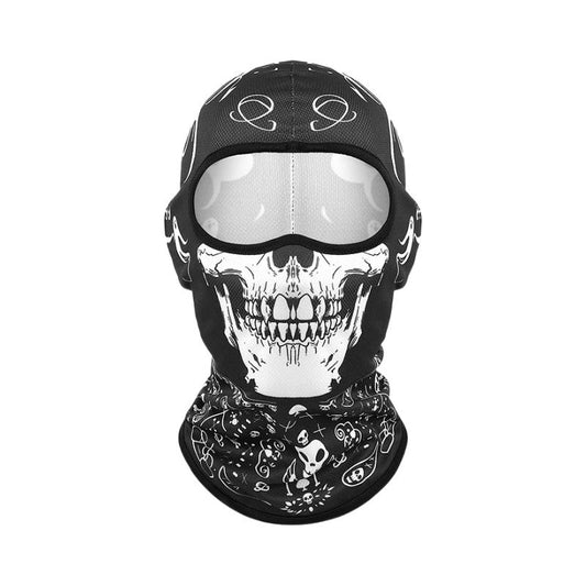 Cagoule moto skulhead tête de mort noire protection intégrale