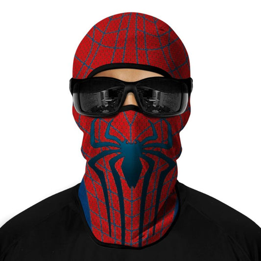 Cagoule moto spiderman rouge et bleue pour motards