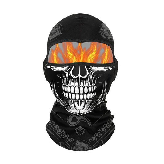 Cagoule moto tête de mort souriante noire respirante pour motard