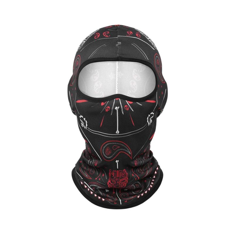 Cagoule moto tribal rouge protection motard touring
