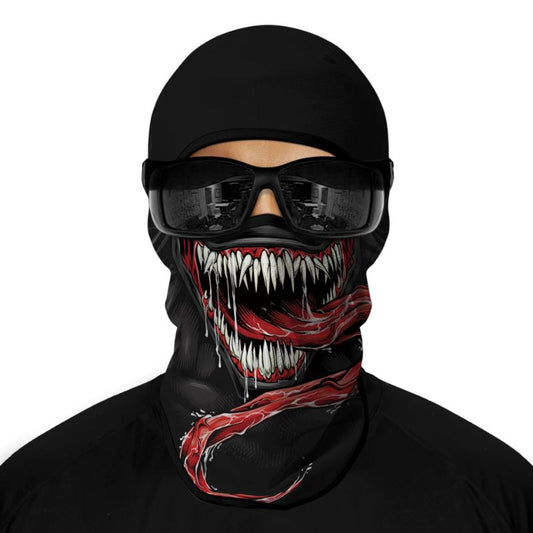 Cagoule moto Venom langue rouge design agressif