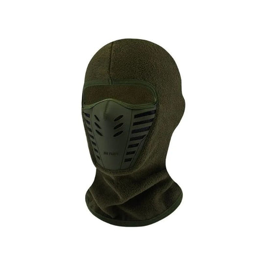Cagoule moto verte polaire respirante coupe-vent hiver