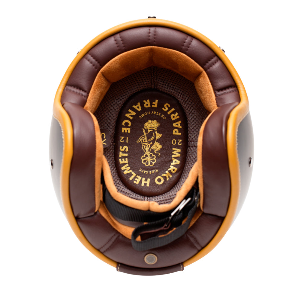 Casque-jet-moto-The-Classic-gris-mat-Marko-interieur