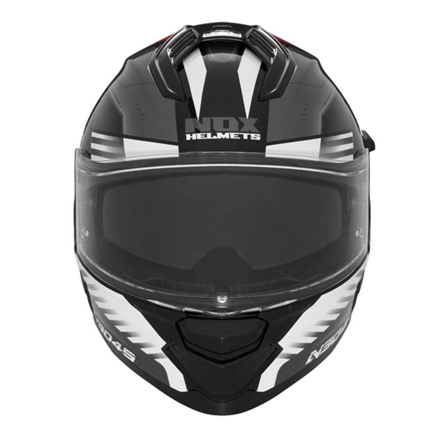 Casque-moto-Nox-N304S-Carver-Blanc-Rouge-face