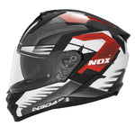 Casque moto Nox™ N304S - Carver Blanc & Rouge - Vignette | Boutique biker