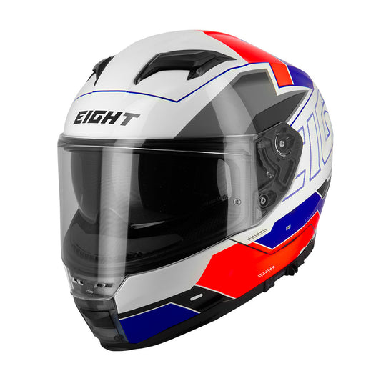 Casque moto intégral homologué violet blanc rouge pour homme et femme usage sportif et urbain
