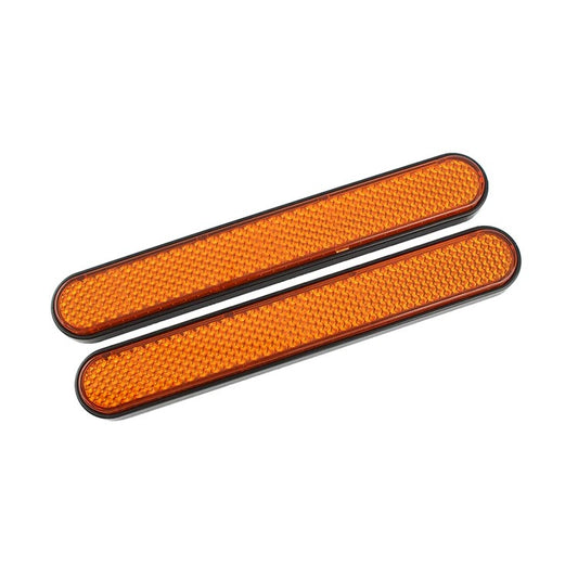 Catadioptres longs orange universels pour moto, autocollants réfléchissants haute intensité pour sécurité latérale optimale