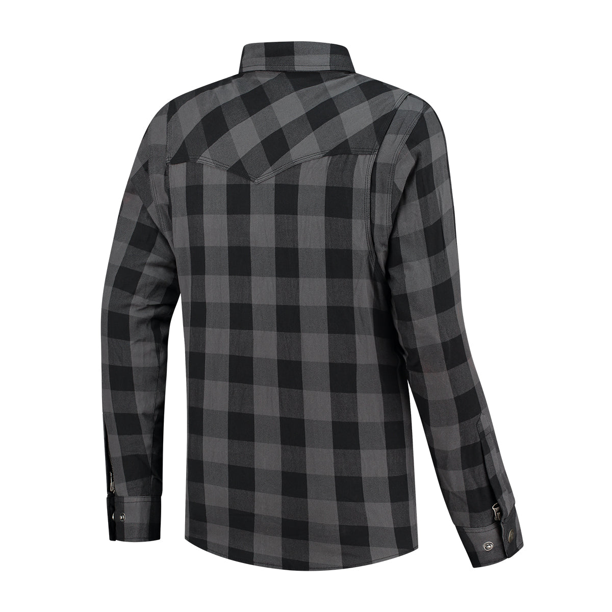 Chemise moto kevlar homologuée CE flanelle à carreaux gris homme protection urbaine