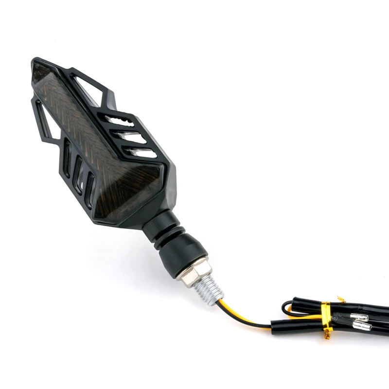 Clignotants LED Pour Moto - Fumés, 12V, Lumière Ambre/ambre+blanc - Montage M8, Facile à Installer