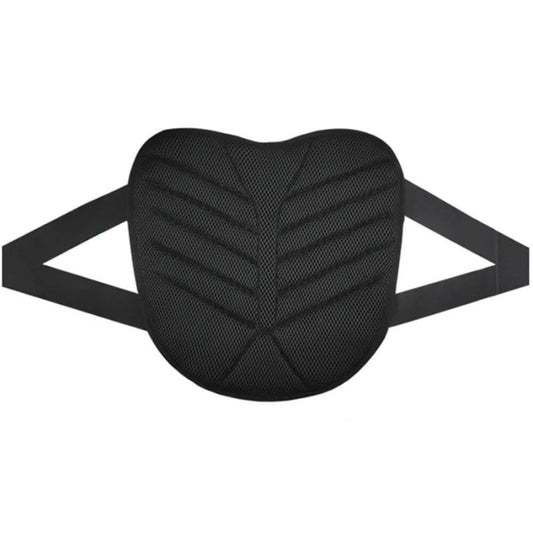 Coussin de selle moto ergonomique noir avec sangles latérales et surface respirante pour plus de confort