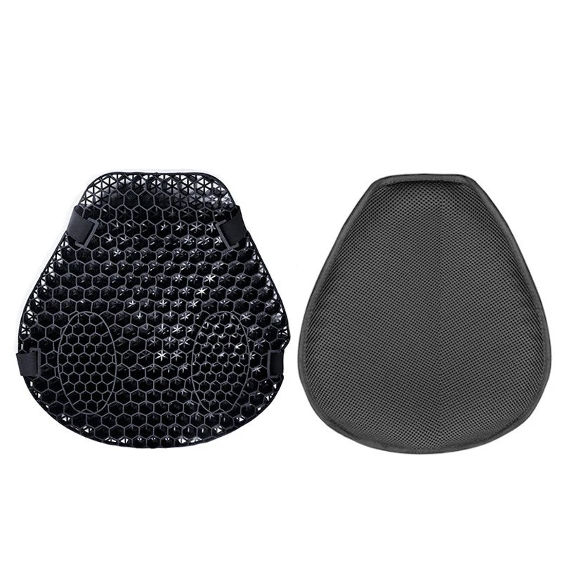 Coussin de selle moto avec gel alvéolé respirant et housse antidérapante