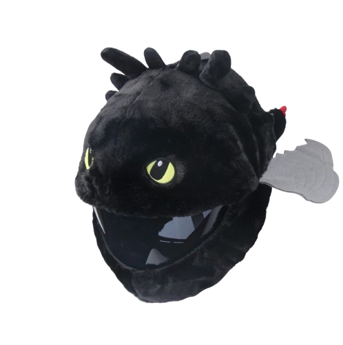 Housse De Casque Moto En Peluche Motif Dessin Animé Blanc - Protection Et Style Pour Homme Et Femme
