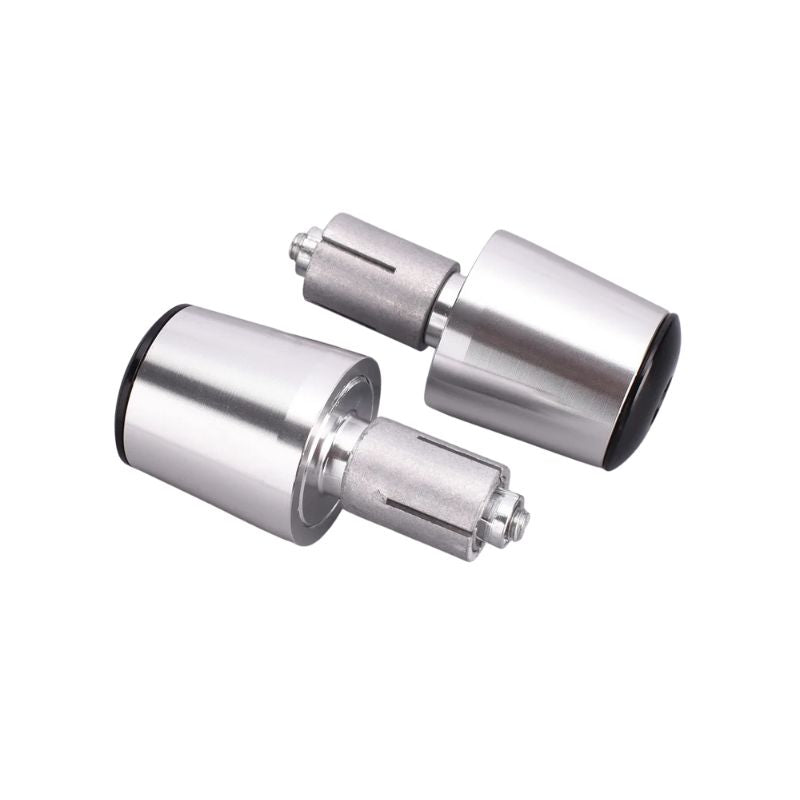 Embouts de poignées moto aluminium argenté universel 22mm