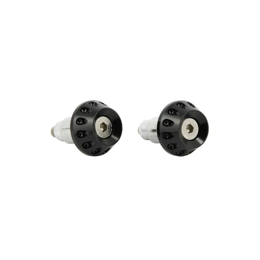 Embouts guidon moto noirs aluminium Ø13 Ø17 universels