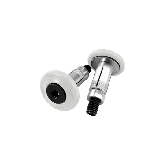 Embouts de guidon moto blanc aluminium Ø intérieur 13-17 mm