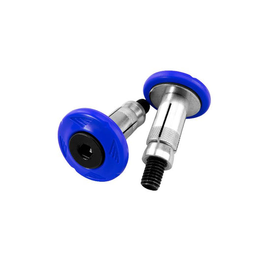 Embouts de guidon moto bleu aluminium Ø intérieur 13-17 mm