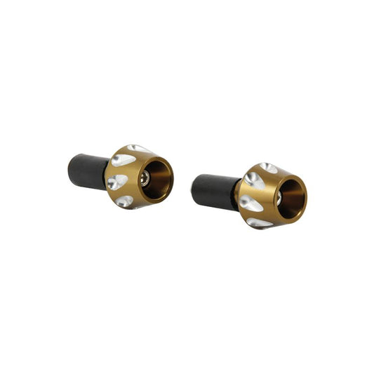 Embouts de guidon moto coniques anodisés café aluminium universels