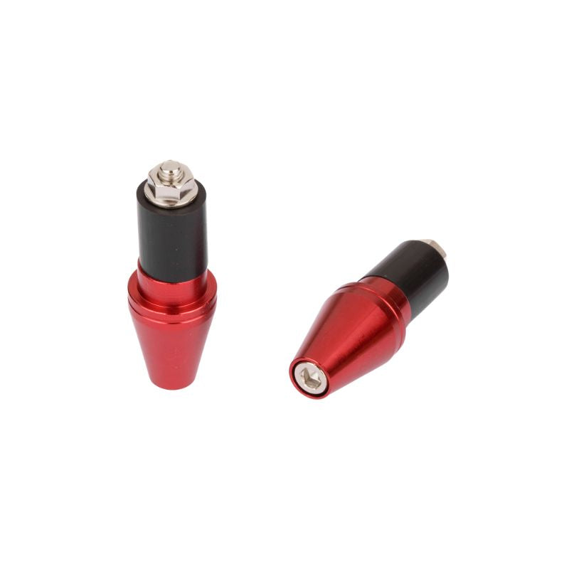 Embouts de guidon moto coniques anodisés rouge Ø17 aluminium
