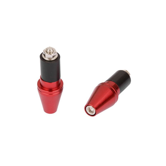 Embouts de guidon moto coniques anodisés rouge Ø17 aluminium