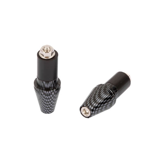 Embouts de guidon moto coniques look carbone Ø17 aluminium