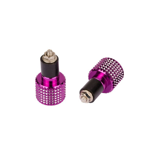Embouts de guidon moto violet anodisé grille Ø17 aluminium universel