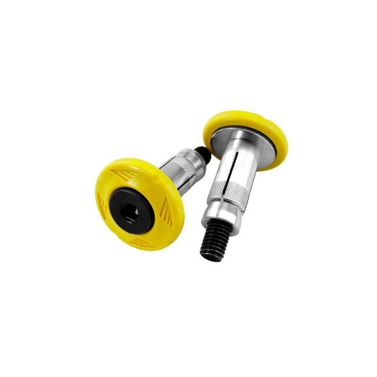 Embouts de guidon moto jaune aluminium Ø intérieur 13-17 mm