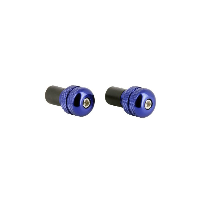 Embouts de guidon moto molette bleus anodisés aluminium Ø17