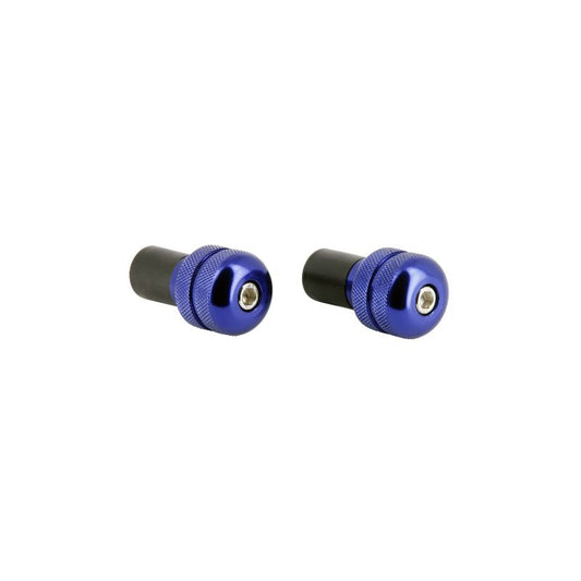 Embouts de guidon moto molette bleus anodisés aluminium Ø17