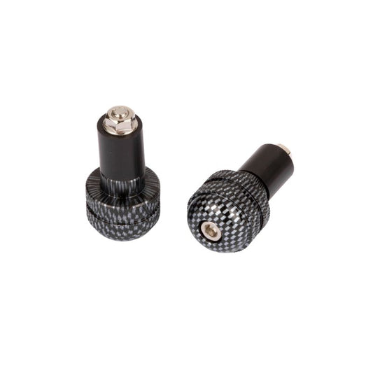 Embouts de guidon molette look carbone Ø17 pour moto