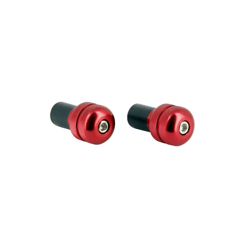 Embouts de guidon moto rouges moletés en aluminium Ø17 mm