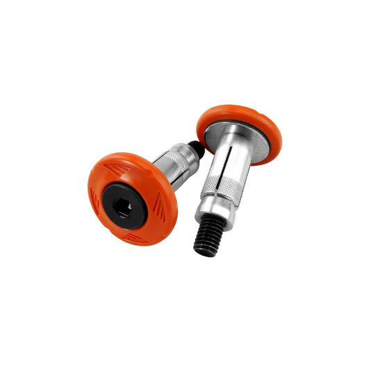 Embouts de guidon moto orange aluminium Ø intérieur 13-17 mm