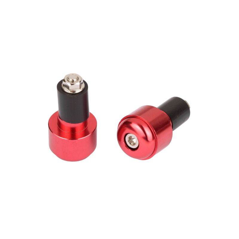 Embouts de guidon moto ronds 17 mm anodisés rouge aluminium