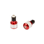 Embouts de guidon - 17mm carbone blanc et anodisés rouge - Vignette | Boutique biker