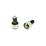 Embouts de guidon - 17mm carbone blanc et anodisés vert - Vignette | Boutique biker