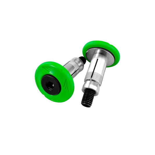 Embouts de guidon moto vert aluminium Ø intérieur 13-17 mm