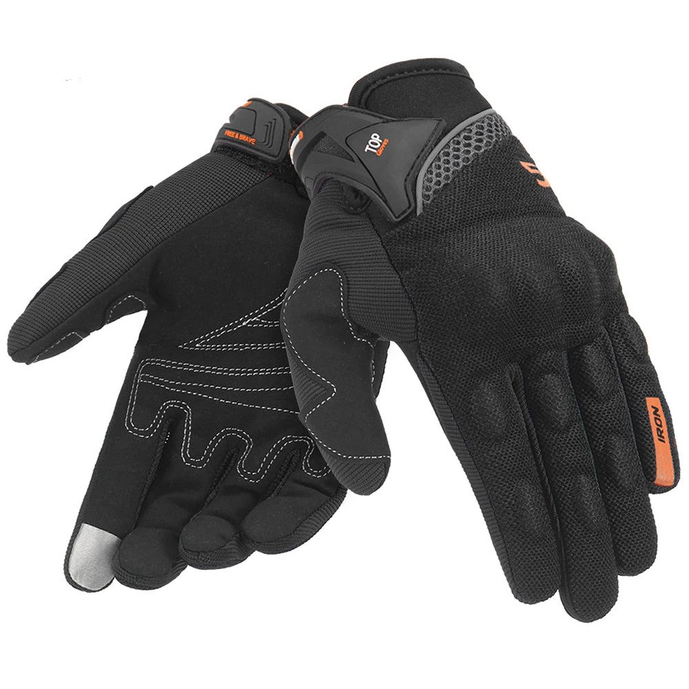 Gant moto cross noir et orange | Boutique biker