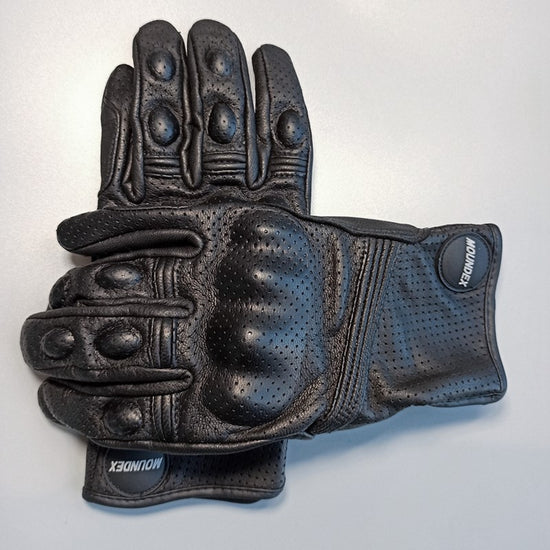 gants en cuir de moto aéré