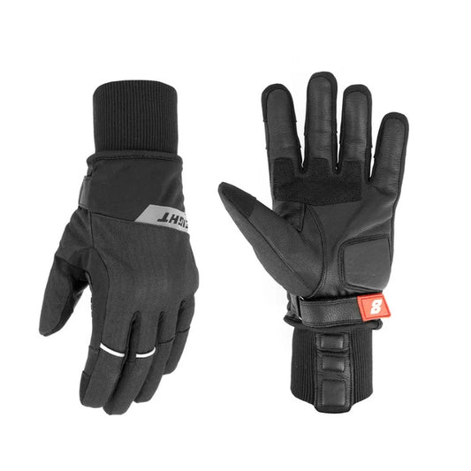Gants moto hiver ASGARD L noirs, homologués KP, paume cuir de chèvre, étanches.