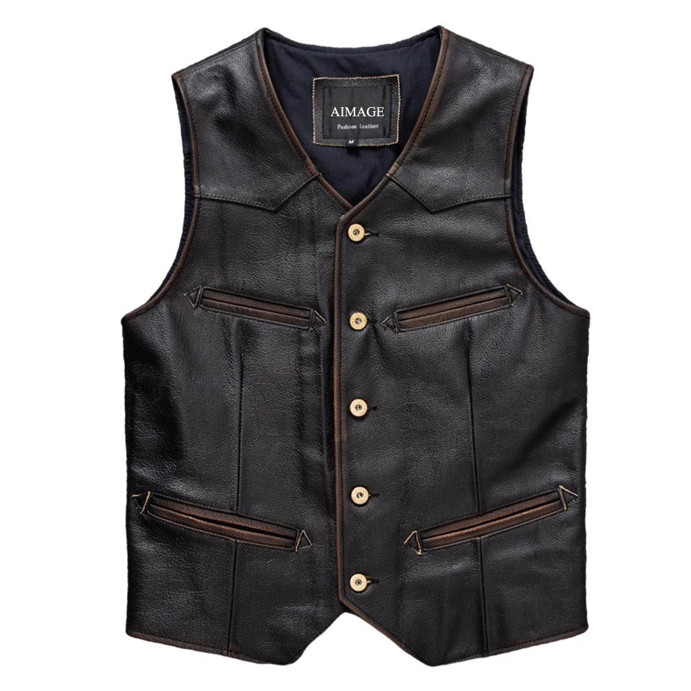 Gilet biker et Veste sans Manche en Cuir et Jean Motard Homme et Femme