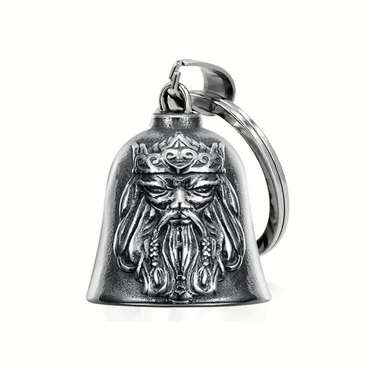 Clochette Guardian Bell Roi du Nord en alliage de zinc avec visage de roi viking barbu protecteur pour motard
