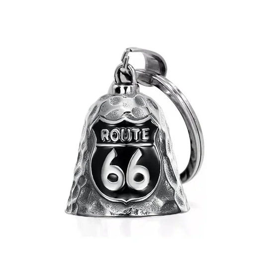 Clochette Guardian Bell Route 66 pour moto en alliage de zinc, style vintage américain