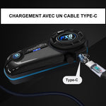 Intercom pour casque de moto chargement cable type C