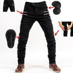 Jeans noir pour homme motard