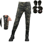 Jeans de moto militaire femme