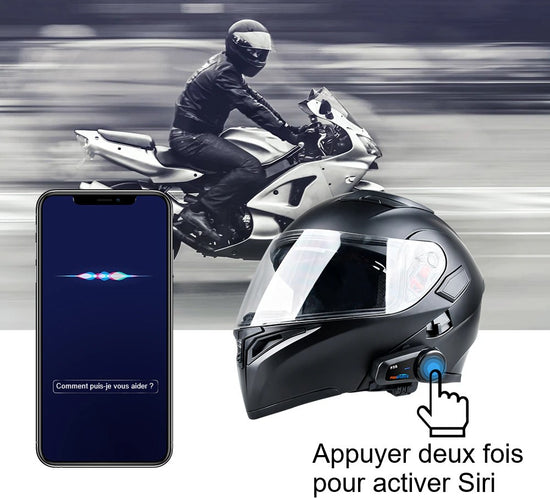 Pack casque moto équipé avec intercom