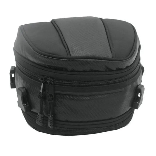 Mini sacoche de selle moto avec rangements multiples et fermeture éclair double, idéale pour accessoires
