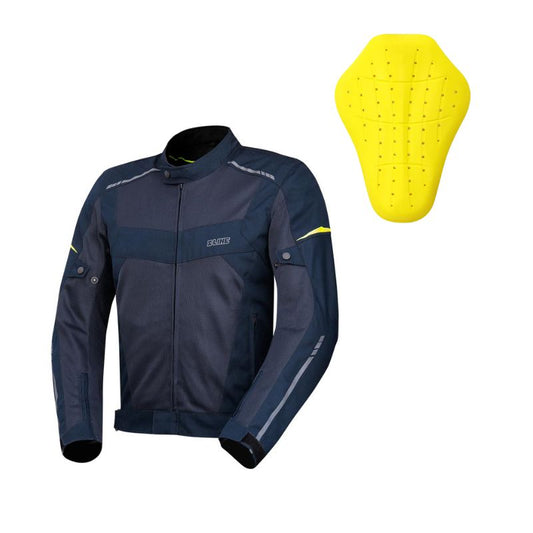 Giacca da motociclista estiva blu da uomo